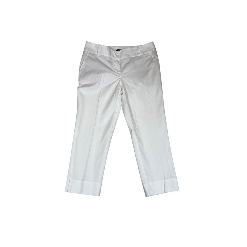 Banana Republic Pants Womens 6 White Cropped Dress Trouser Stretch Cotton Blend